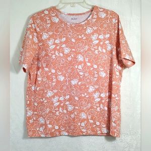 Blair peach and white blouse    women's L   #495
